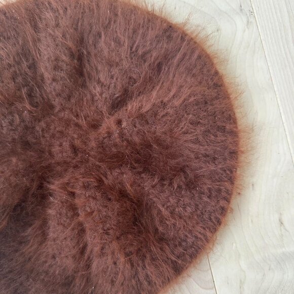 Vintage Angora & Wool Blend Fuzzy Beret โ Made in Canada - Picture 6 of 6